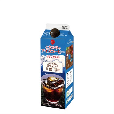 こだわりのｱｲｽｺｰﾋｰ 甘さひかえめ 1000ml (12本入)